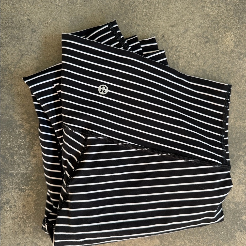 Striped Black and White Lululemon Leggings